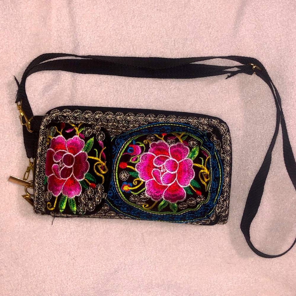 Cute wallet/purse multi color embroidered